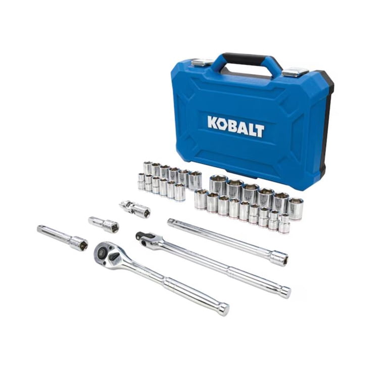 メンテナンス Made in USA KOBALT TOOL Kobalt 33-Piece Standard (SAE) and Metric Polished Chrome