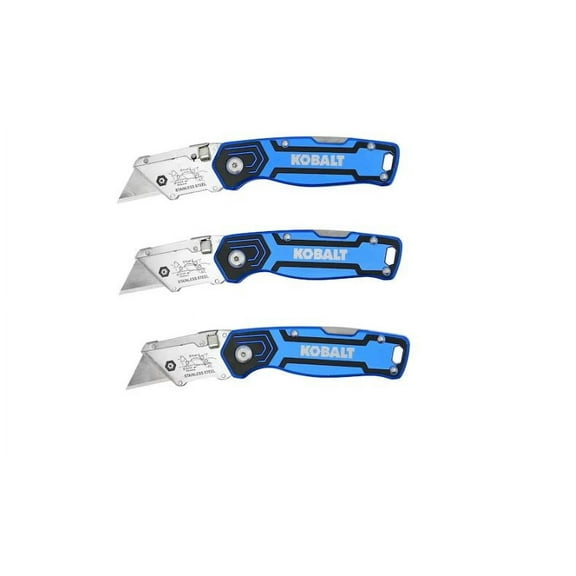 Kobalt 3pk Lockback 3/4-in Folding Utility Knife