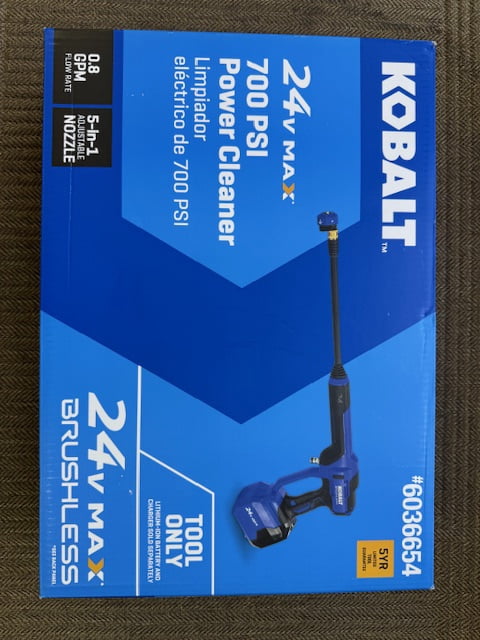 Kobalt 700-PSI 0.8-GPM Cold Water Battery Outdoor power cleaner with 1 Spray Tips