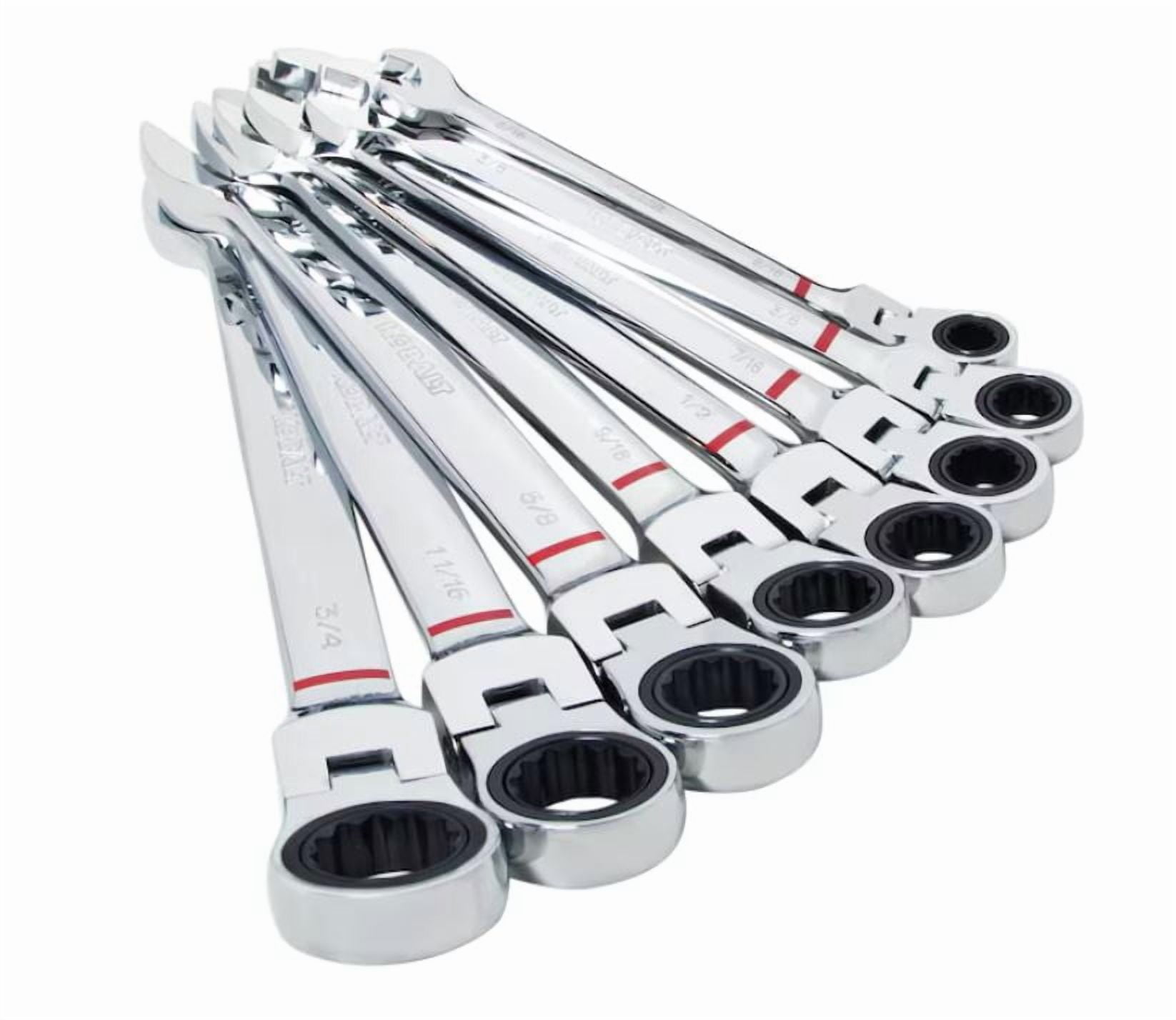 Kobalt 8-Piece Set Standard (SAE) Flexible Head Ratchet Wrench