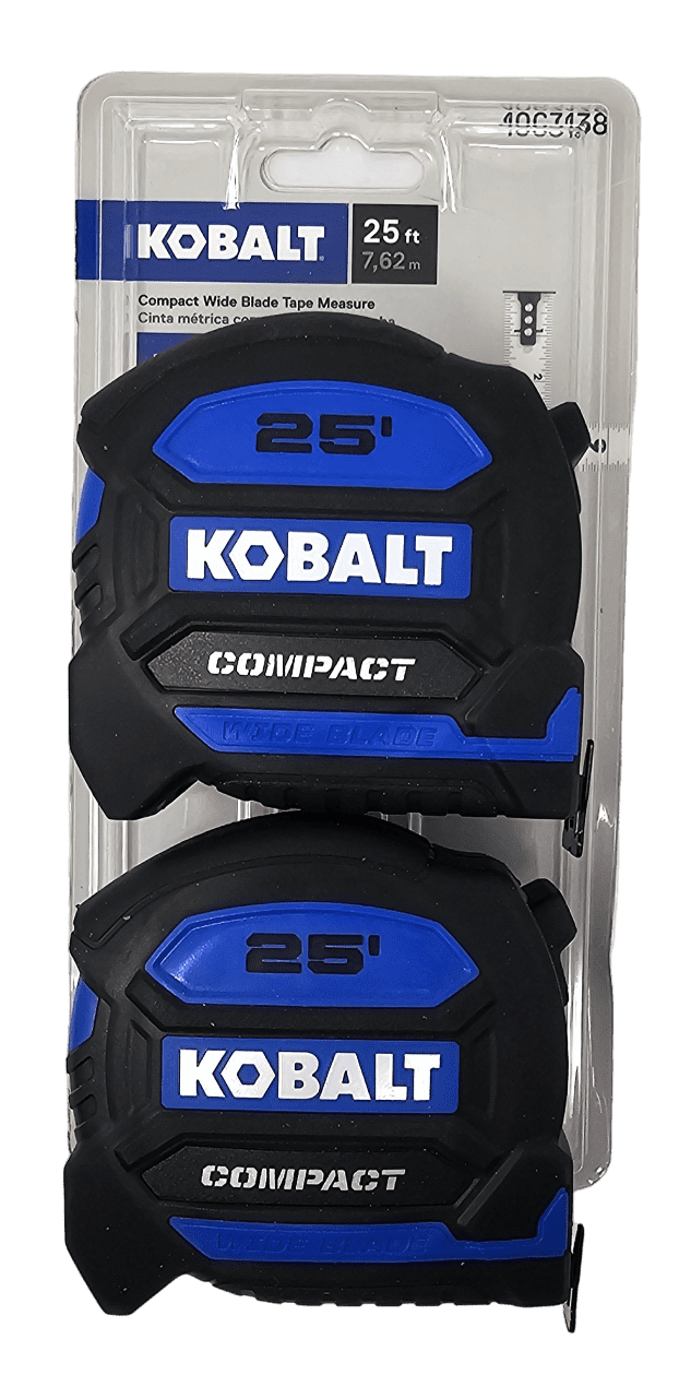 Kobalt Compact 25ft Wide Blade Double Pack Tape Measure Set