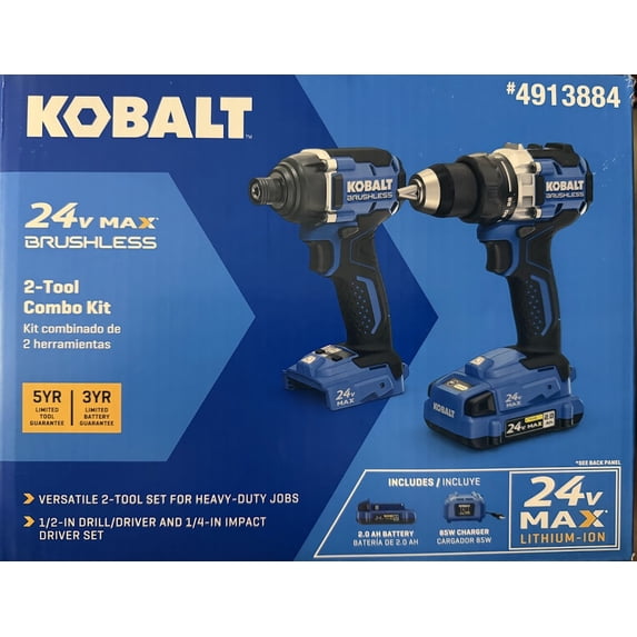 Kobalt Next-Gen 24-Volt Max 2-Tool Brushless Power Tool Combo Kit (1-Battery and Charger Included)