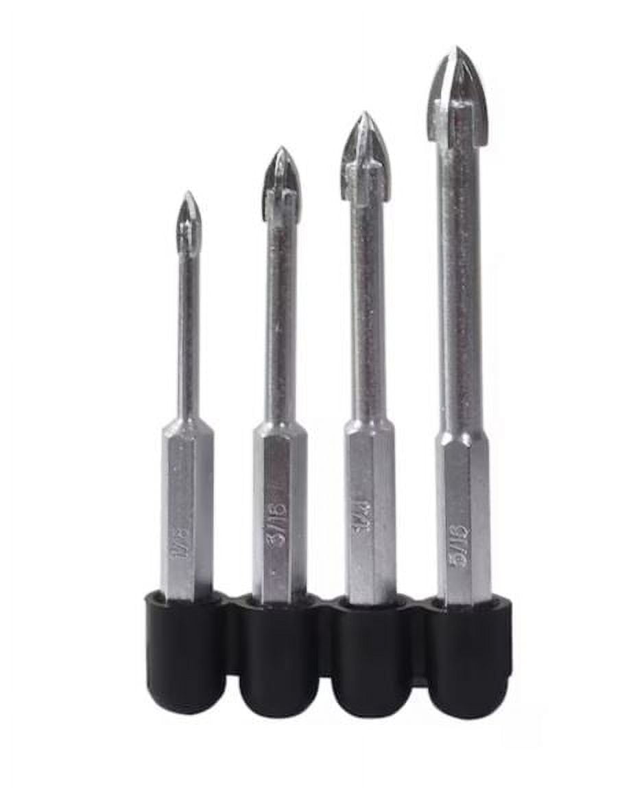 Kobalt Set Carbide tipped Right handed Glass and Tile Drill Bit Set ...