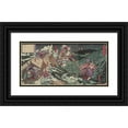 thumbnail image 1 of Kobayashi Kiyochika 14x9 Black Ornate Wood Framed Double Matted Museum Art Print Titled: Minamoto Yoshitsune, Governor of Iyo, Leaping Across Eight Boats (1879), 1 of 5