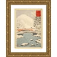 thumbnail image 1 of Kobayashi Kiyochika 17x24 Gold Ornate Framed and Double Matted Museum Art Print Titled - Shinkyo, Sacred Bridge at Nikko (1897), 1 of 4