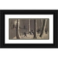 thumbnail image 1 of Kobayashi Kiyochika 24x14 Black Ornate Framed Double Matted Museum Art Print Titled: Great Fierce Battle in the Snow Near Niuzhuang (1895), 1 of 5
