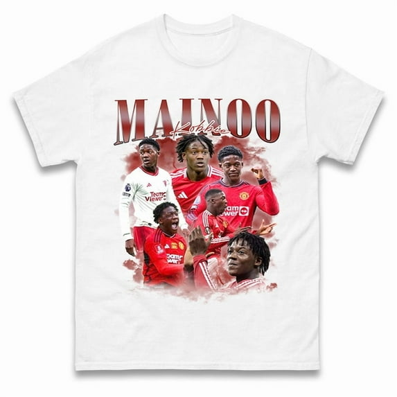 Kobbie Mainoo Bootleg T Shirt,White Color,Size L
