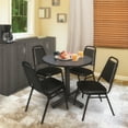 thumbnail image 1 of Regency Kobe 30 in. Round X-Base Breakroom Table- Grey, 4 Restaurant Stack Chairs- Black, 1 of 8