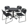 thumbnail image 1 of Regency 30 in. Round X-Base Breakroom Table- Grey, 4 Zeng Stack Chairs- Black, 1 of 9
