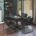 thumbnail image 1 of Kobe 30in. Square Breakroom Table- Grey & 4 Zeng Stack Chairs- Black, 1 of 8