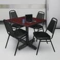 thumbnail image 1 of Regency Kobe 36 in. Square X-Base Breakroom Table- Mahogany, 4 Restaurant Stack Chairs- Black, 1 of 8