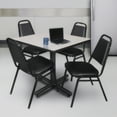 thumbnail image 1 of Kobe 36in. Square Breakroom Table- Maple & 4 Restaurant Stack Chairs- Black, 1 of 8