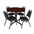 thumbnail image 1 of Regency 42-inch Round Laminate Room Tables With 4 Stack Chairs Mahogany (TKB42RNDMH29), 1 of 8