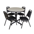 thumbnail image 1 of Regency Kobe 42 in. Round X-Base Breakroom Table- Maple, 4 Restaurant Stack Chairs- Black, 1 of 8