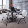 thumbnail image 1 of Kobe 42" Square Breakroom Table- Grey & 4 'M' Stack Chairs- Grey, 1 of 8