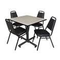 thumbnail image 1 of Regency 42 in. Square X-Base Breakroom Table- Maple, 4 Restaurant Stack Chairs- Black, 1 of 10