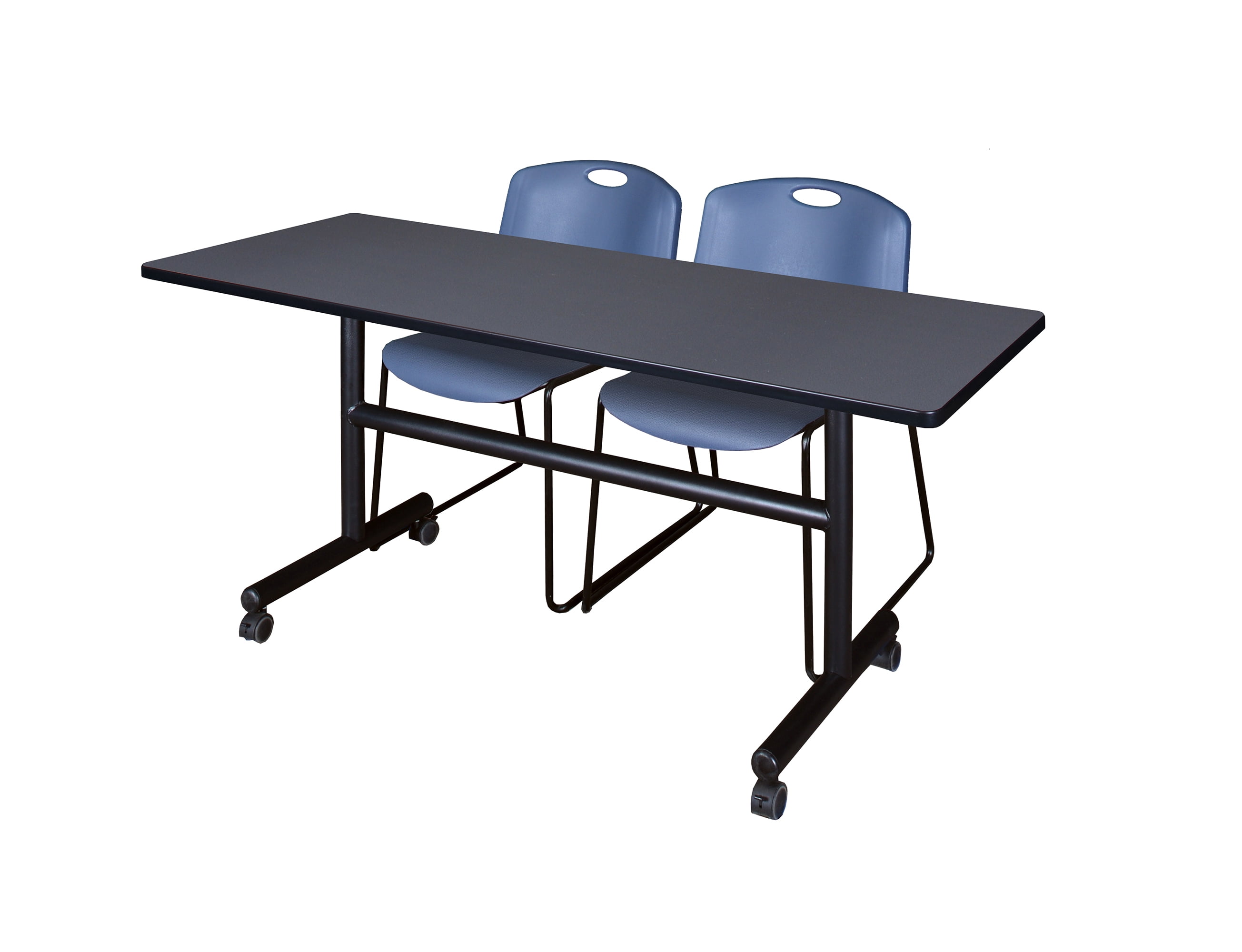 Regency Kobe 60 x 24 in. Flip-Top Training Nesting Table- Grey, 2 Zeng ...