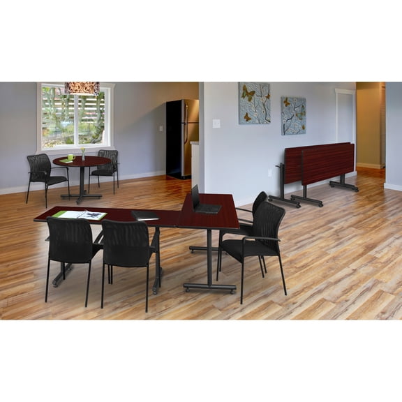 Regency Kobe Flip Top Rectangular Training Table in Mahogany