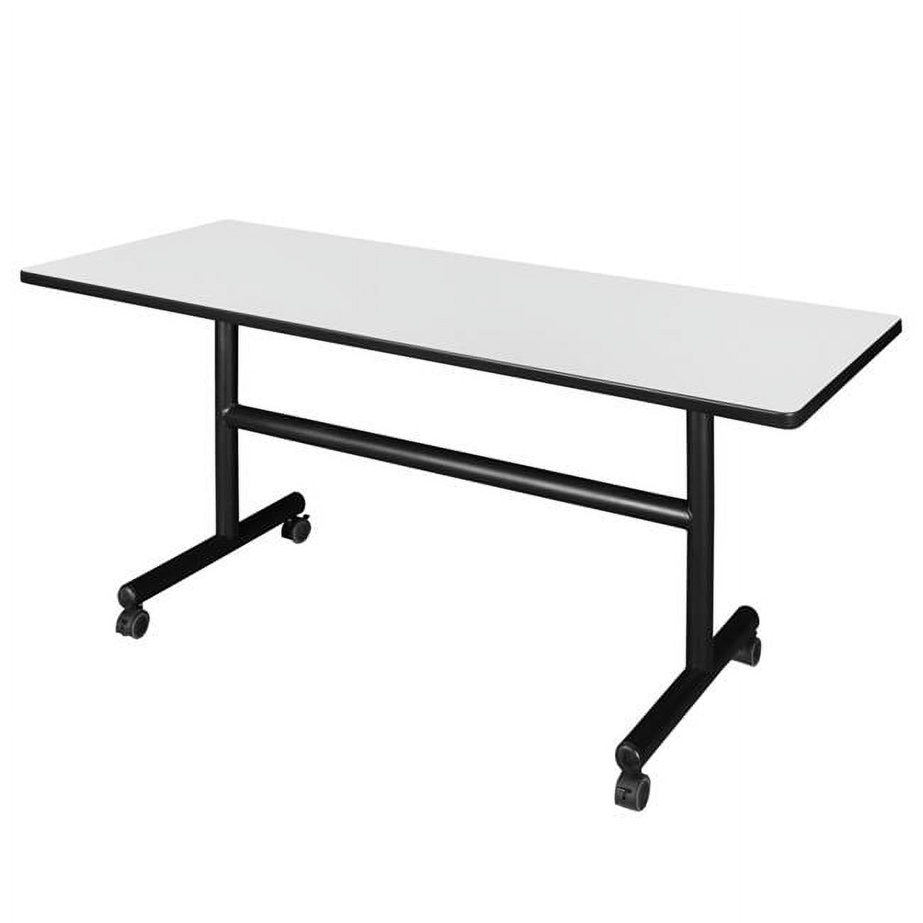 Kobe 60 x 30 in. Flip Top Mobile Training Table White