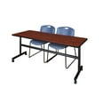 thumbnail image 1 of Kobe 72" Cherry Flip Top Mobile Training Table and 2 Zeng Stack Chairs, Multiple Colors, 1 of 7