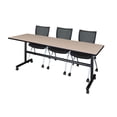thumbnail image 1 of Regency Kobe 84" Flip Top Mobile Training Table- Beige & 3 Apprentice Chairs- Black, 1 of 9
