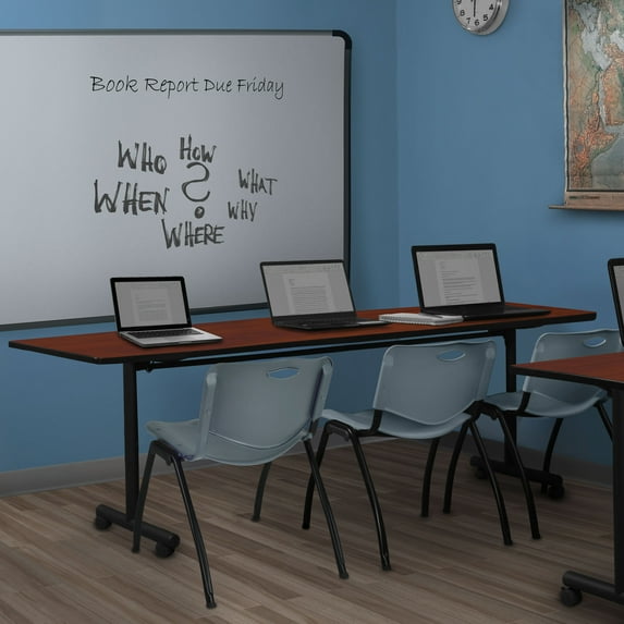 Regency Kobe 84 x 24 in. Flip-Top Training Nesting Table- Cherry