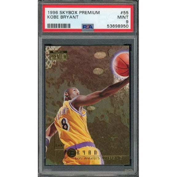 Kobe Bryant 1996 Skybox Premium Basketball Rookie Card #55 Graded PSA 9