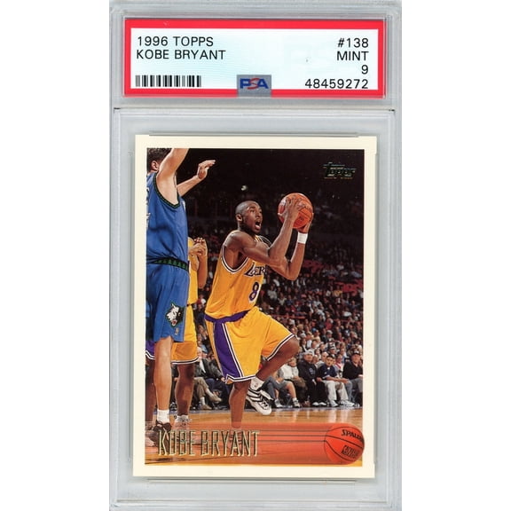 Kobe Bryant 1996 Topps Basketball Rookie Card RC #138 Graded PSA 9 MINT