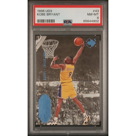 Kobe Bryant 1996 UD3 Los Angeles Lakers Basketball RC Rookie Card #43 Graded PSA 8 Cert #85644902
