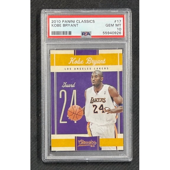 Kobe Bryant 2010 Panini Classics Basketball Card #17 Graded PSA 10 Cert #55940926