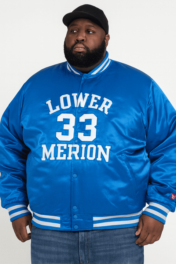 Kobe Bryant 33 Jacket Men's Size 5XL Blue Lower Merion High School Satin Bomber