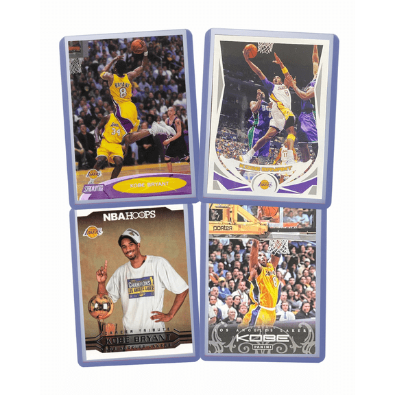 Kobe Bryant (4) Assorted Basketball Cards Bundle - Los Angeles Lakers Trading Cards - MVP # 24