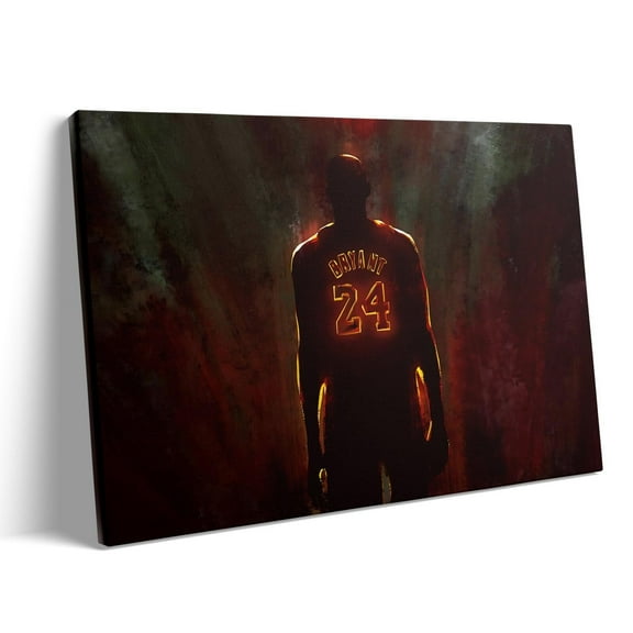 Kobe Bryant Canvas Wall Art, Iconic No. 24 Print Poster Inspirational Sports Picture For Home Decoration, Basketball Star Room Wall Aesthetics Canvas Artwork For Living Room Office