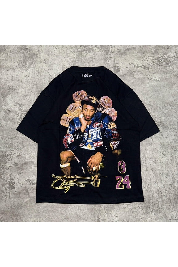 Kobe Bryant Championship Shirt, Vintage Unisex T-Shirt, For Fan Sport Tee,Black Color,Size L