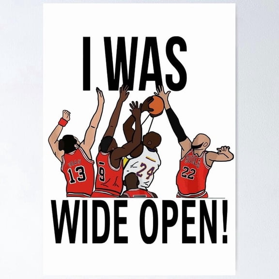 Kobe Bryant I Was Wide Open Humorous Mamba Mentality Basketball Quote Print, Stretched Canvas