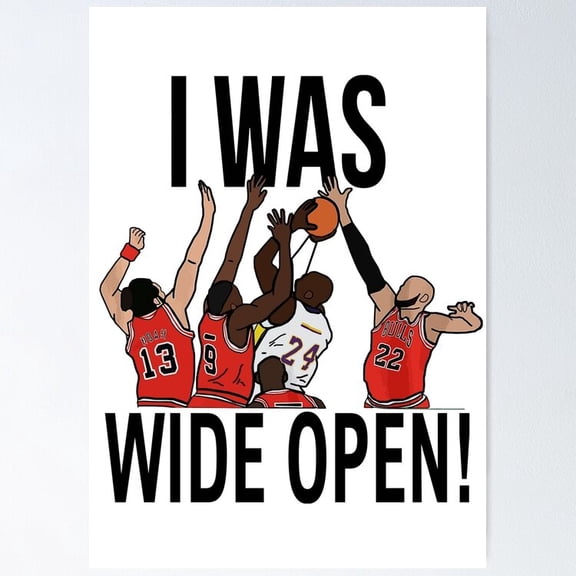 Kobe Bryant I Was Wide Open Humorous Mamba Mentality Basketball Quote Print, Stretched Canvas