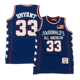 Blue and White Bryant McDonalds All American Blue Stitched Basketball  Jersey #33