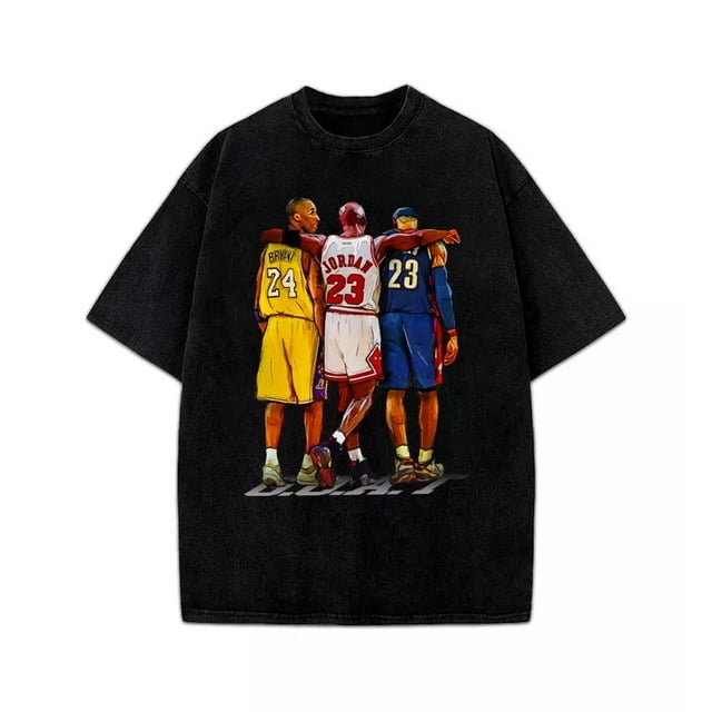 Kobe Bryant Michael Jordan Lebron James Basketball GOAT Tribute Graphic