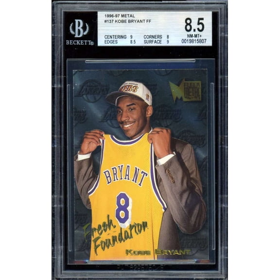 Kobe Bryant Rookie Card 1996-97 Metal #137 BGS 8.5