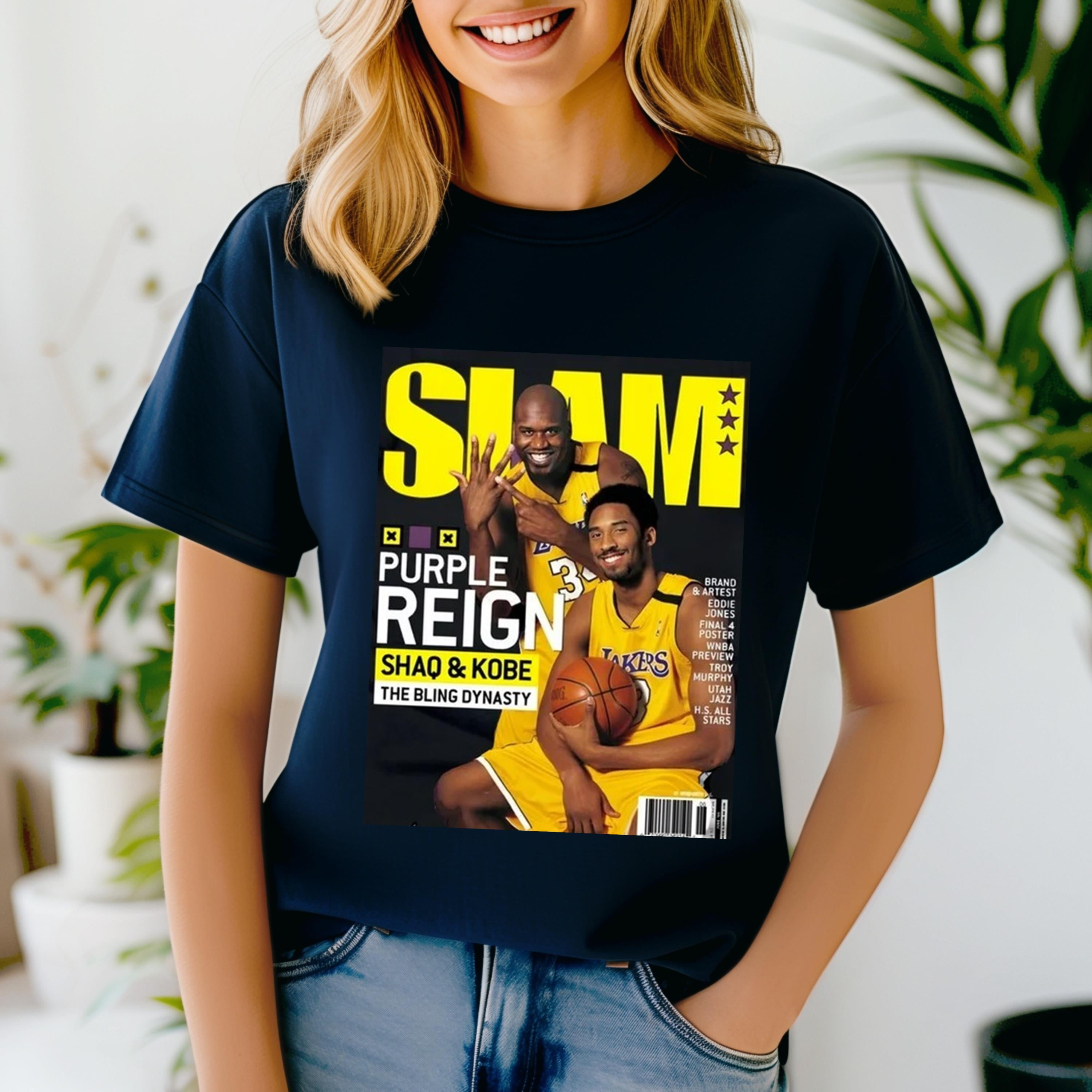 Kobe Bryant & SHAQUILLE O Neal Slam Cover Unisex Heavy Cotton Tee 