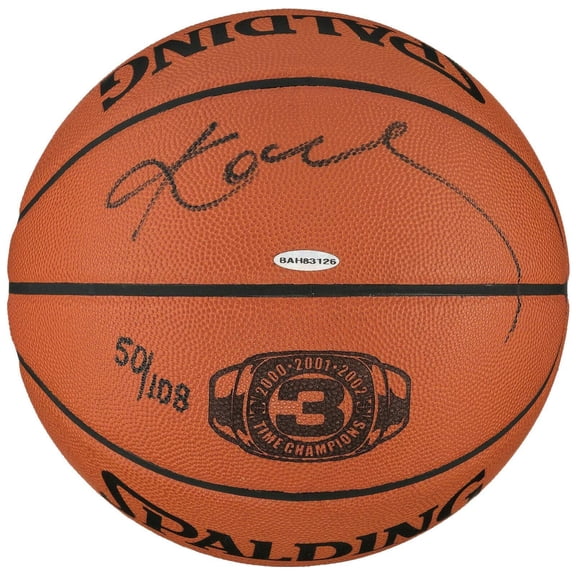 Kobe Bryant Signed Spalding Official 3 Time Champ Game Basketball UDA  PSA COA