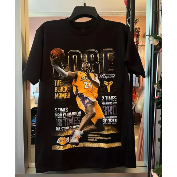 Kobe Bryant T-shirt, Basketball Shirt,Black Color,Size M