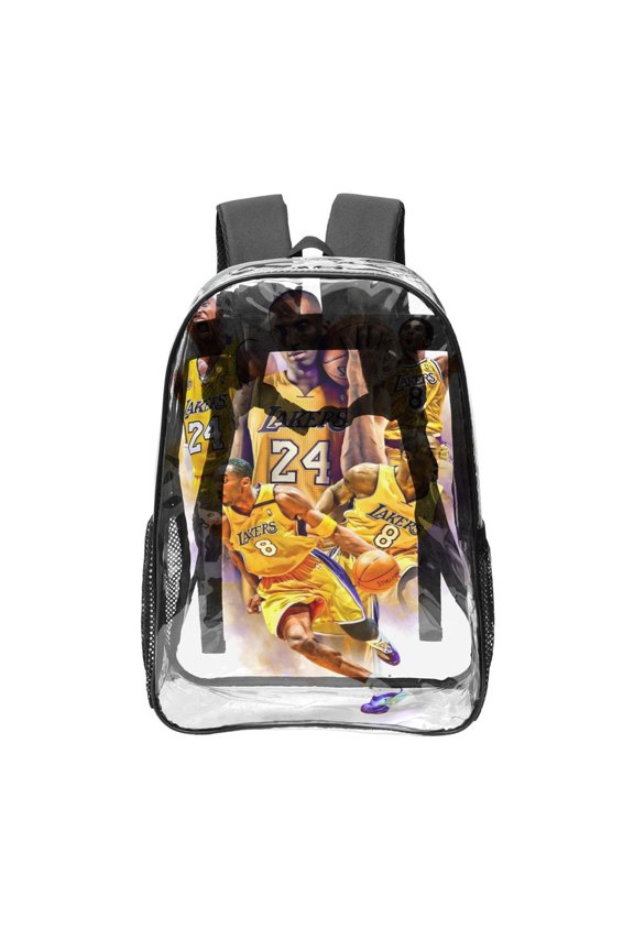 Kobe Bryant Transparent Backpack - Guard Dog Security, Durable and Lightweight, Waterproof Design, Comfortable Straps