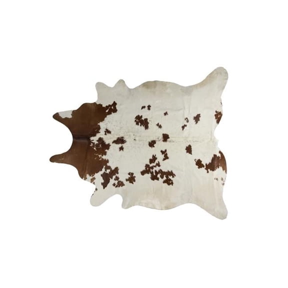 Kobe Cowhide Rug, White & Brown - 6 x 7 ft.