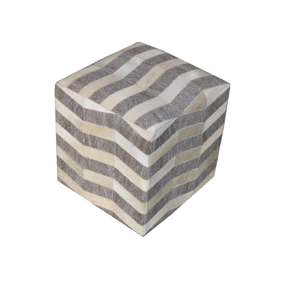 Kobe Pouf Upholstered in Beige Fabric