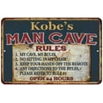 thumbnail image 1 of Kobe's Man Cave Rules Chic Rustic Green Sign Home 8 x 12 High Gloss Metal 208120049069, 1 of 1