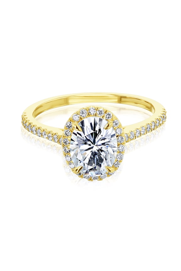 14k Gold Classic Oval Halo Engagement Ring GH/VS, GH/I