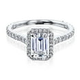 thumbnail image 1 of Kobelli 14k Gold Emerald Cut Moissanite Halo Engagement Ring GH/VS, DEF/VS, 1 of 5
