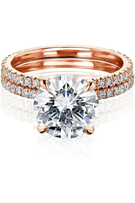 14k Gold Moissanite Wrap Basket Bridal Set GH/VS, DEF/VS