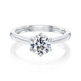 thumbnail image 1 of Kobelli 14k Gold Round Forever One Moissanite 6-Prong Ring DEF/VS, 1 of 5